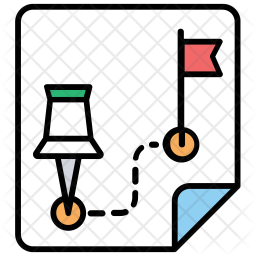 Mapping Icon - Download in Colored Outline Style