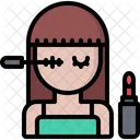Mujer Rimel Lapiz Labial Icono