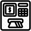 Caixa Eletronico Cartao Dinheiro Ícone