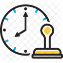Sello De Tiempo Reloj Registro Digital Ocurrencia Evento Concurso Gestion Del Tiempo Icono