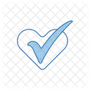 Marca De Verificacion Con El Corazon Icono