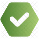 Sinal Hexagono Carrapato Ícone