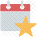 Calendario Marcador Favorito Icono