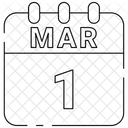 March Date Calendar Icon