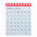 March Mar Calendar Icon