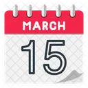 March 15 March Date Icon