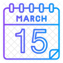 March 15 March Date Icon
