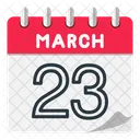 March 23 March Date Icon