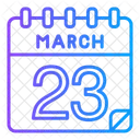 March 23 March Date Icon