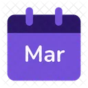 March Calendar Date Icon