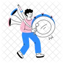 Marching Drummer Band Character Musician Icon