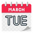 Mardi Mars Calendrier Icône