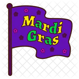 Mardi Gras Flag  Icon