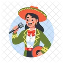 Mariachi Singer Performer Character Icon