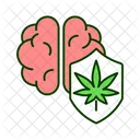 Gehirn Marihuana Schutz Symbol