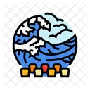 海洋、日、日本語 アイコン