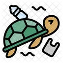 Environmental Pollution Turtle Plastic Bag Icon