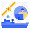 Maritime Shipping Satellite Icon