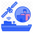 Maritime Shipping Satellite Icon