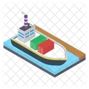 Cargo Ship Consignment Delivery Maritime Shipment Icon