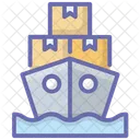 Cargo Ship Consignment Delivery Maritime Shipment Icon