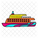 Vibrant Ferry Ship Illustration Passenger Ferry Maritime Transport Icon
