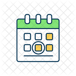 Marked Date Calendar Icon - Download In Colored Outline Style