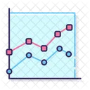 Marked Line Chart Stacked Marked Line Graph Line Chart Icon