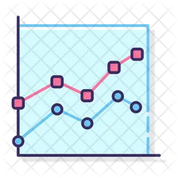 Marked Line Chart  Icon