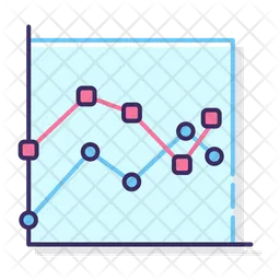 Marked Line Graph  Icon