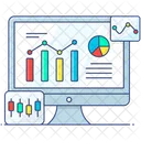 Online Analytics Market Analysis Online Graph Icon