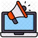 Marketing Laptop Megaphone Icon