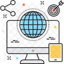 Marketing Globe Monitor Icon