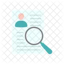 Magnifying Glass Over Resume Icon
