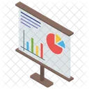 Bar Chart Graphical Presentation Marketing Analysis Icon