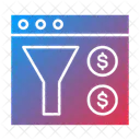 Embudo Analisis De Marketing Metodo De Filtrado Icono