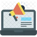 Marketing Laptop Megaphone Icon