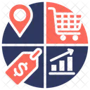 Marketing Mix Location Shopping Icon