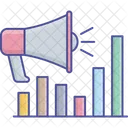 Marketing Balkendiagramm Megaphon Symbol