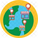Markets Location Globe Store Location Location Pointer Icon
