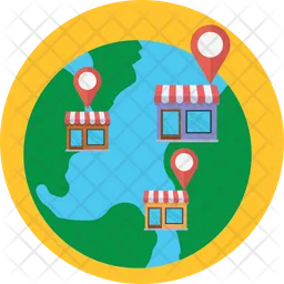 Markets Location Globe  Icon