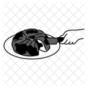 Black Monochrome Marmer Cake Illustration Marmer Cake Food Icon