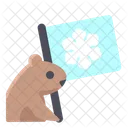 Marmota segurando bandeira  Ícone