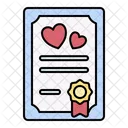 Certificate Agreement Wedding Icon