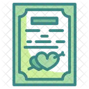 Certificate Paper Heart Icon