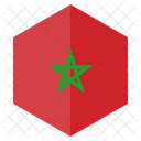 Marrocos Bandeira Hexagono Ícone