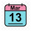 Mars Calendrier Date Icon