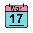 Mars Calendrier Date Icon