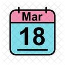 Mars Calendrier Date Icon