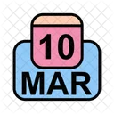 Mars Calendrier Date Icon